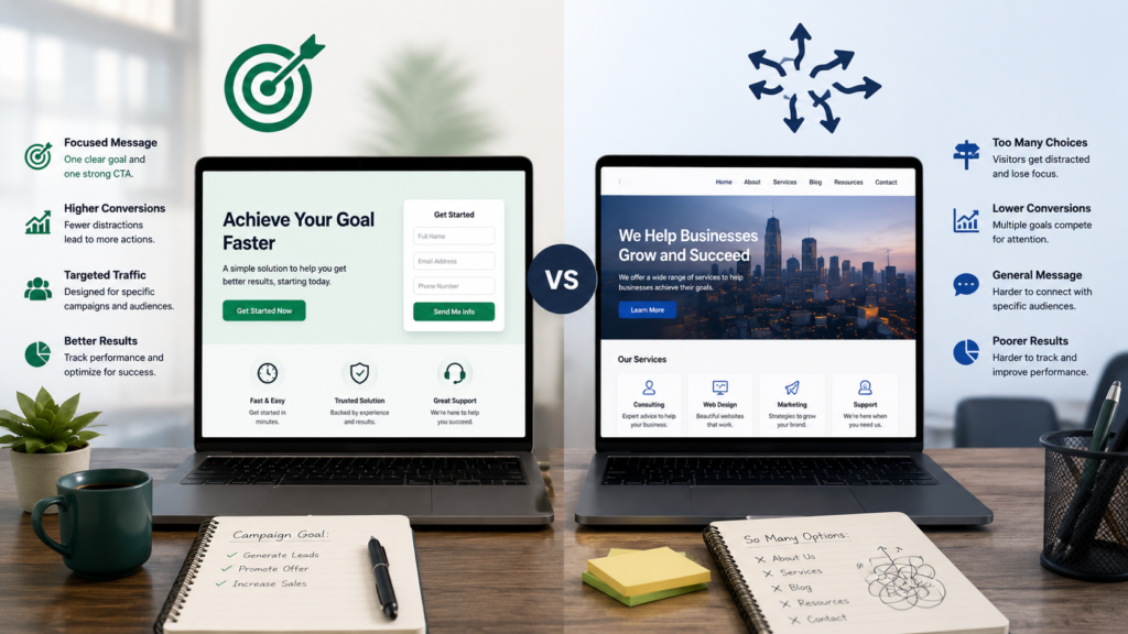 Why Your Business Needs a Separate Landing Page (Not Your Homepage)