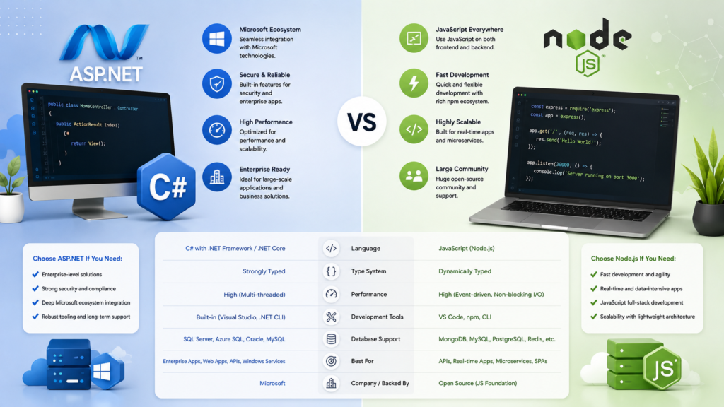 ASP.NET vs Node.js — Which Backend Should You Choose for Your Web Application